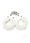 Whipsmart Furry Cuffs With Eye Mask - White